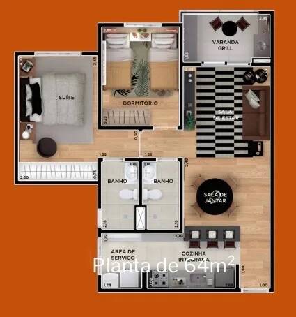 Apartamento, 2 quartos, 64 m² - Foto 1